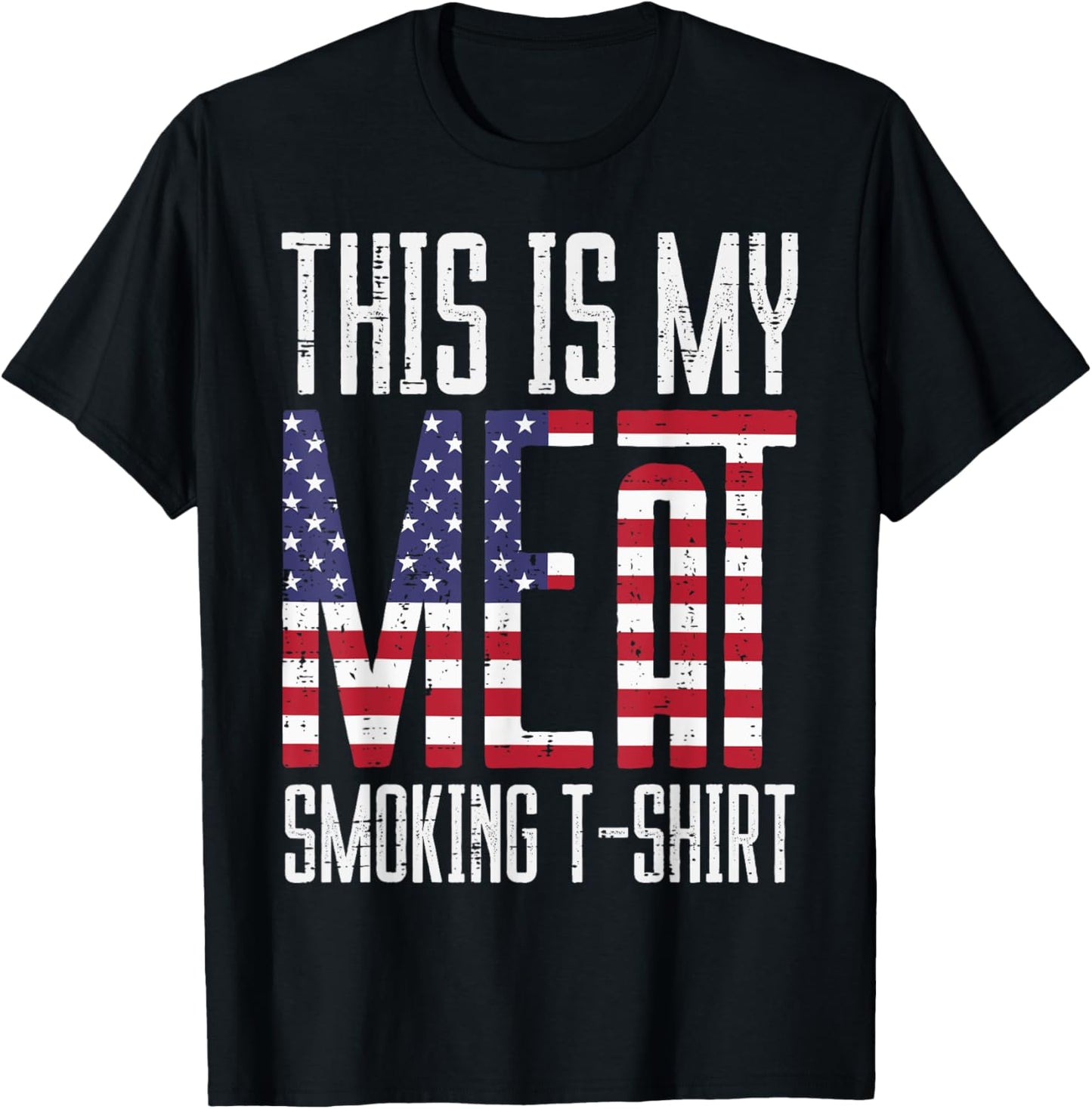 My Meat Grill Shirt US Flag Bbq Barbecue Patriot Men Women T-Shirt - T-Shirt | Black