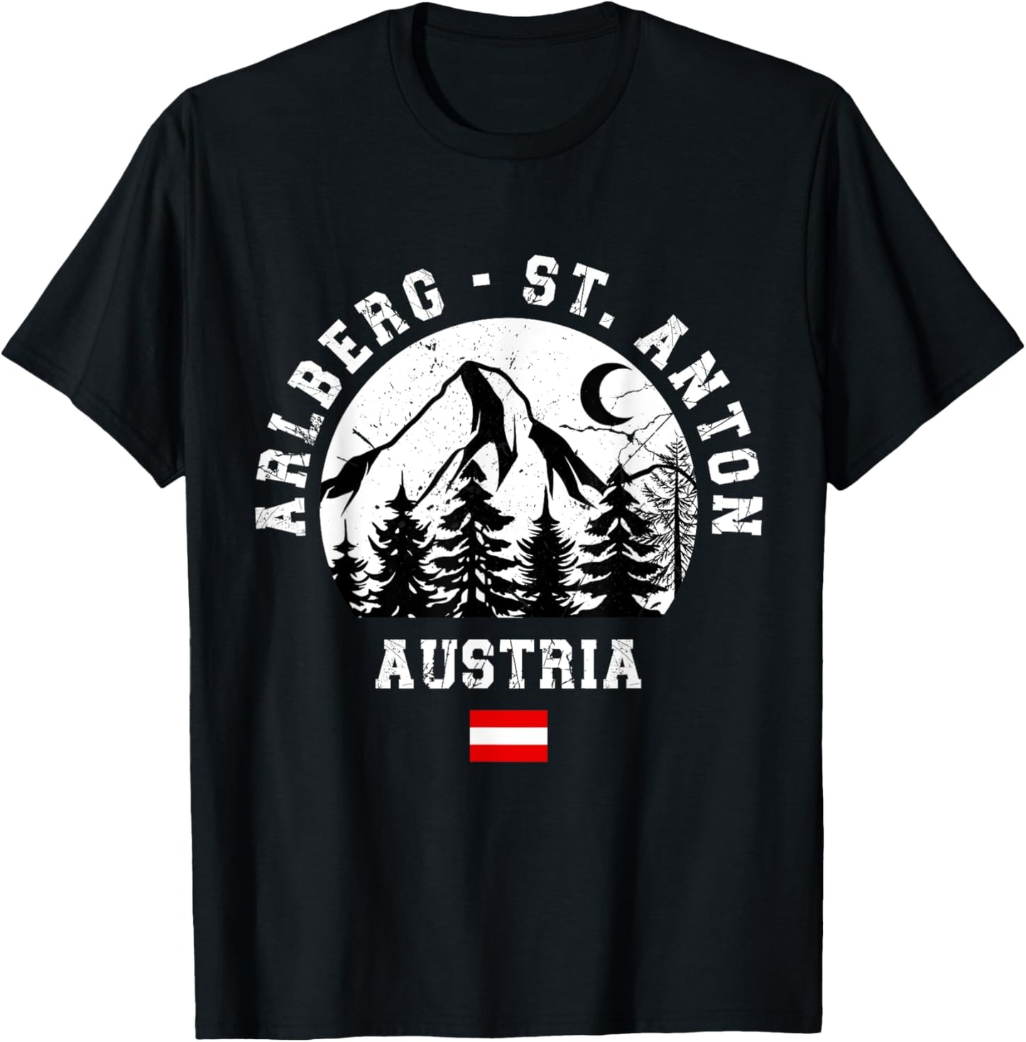 Arlberg St. Anton Austria Alps Ski Resort Alpine Austrian T-Shirt - T-Shirt | Black