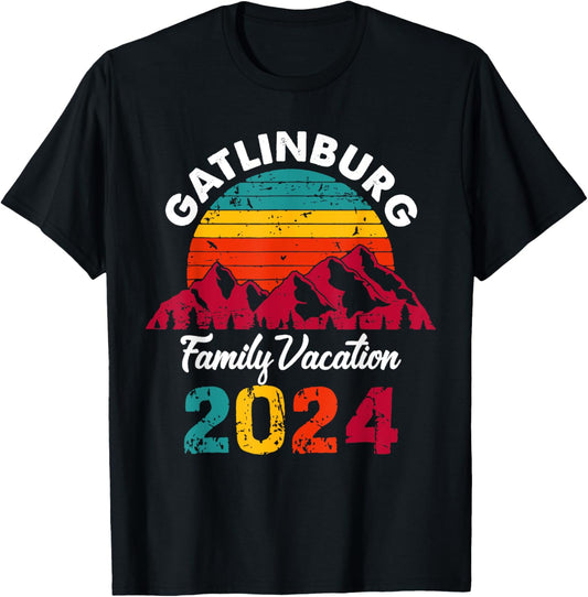 Tennessee Smoky Mountains Family Vacation 2024 Gatlinburg T-Shirt - T-Shirt | Black
