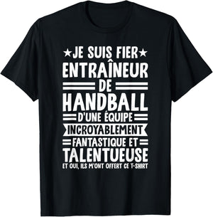 Funny Coach I Am Proud Handball Trainer T-Shirt - T-Shirt | Black