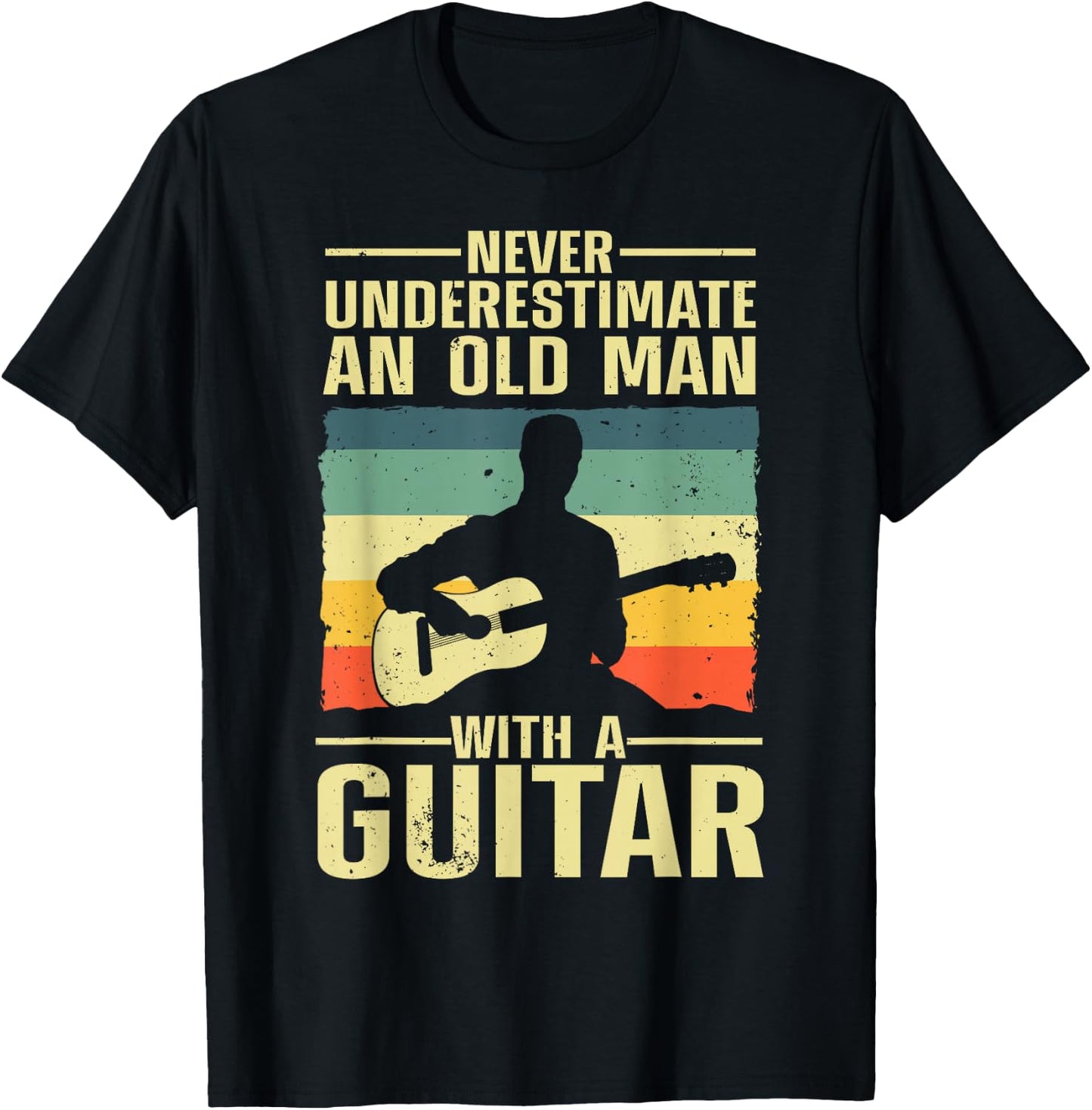 Cool Guitar Design For Grandpa Men Guitar Player Guitarist T-Shirt - T-Shirt | Black