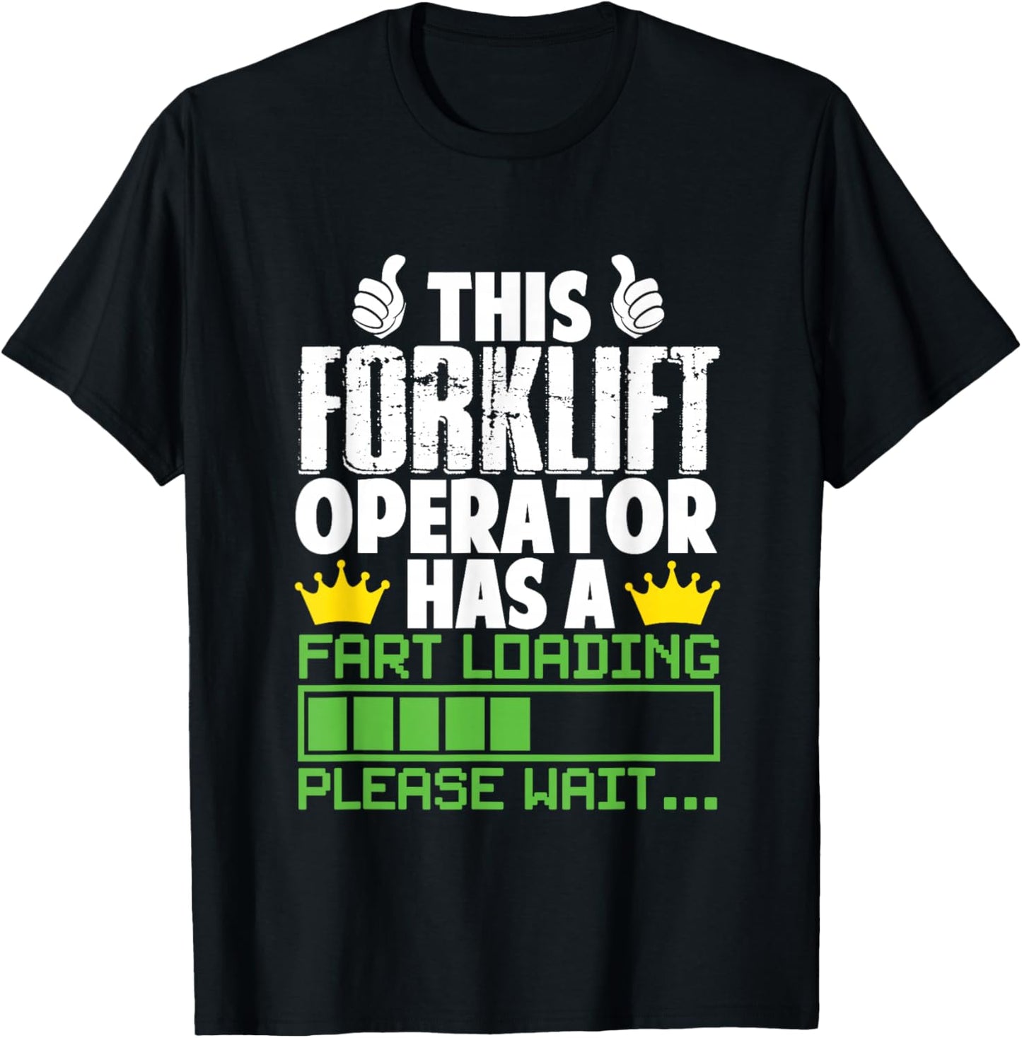 Oddly Specific Apparel -Adults Black Small Humorous Novelty Modern Forklift Operator Fart Loading Funny Ironic T-Shirt - T-Shirt | Black
