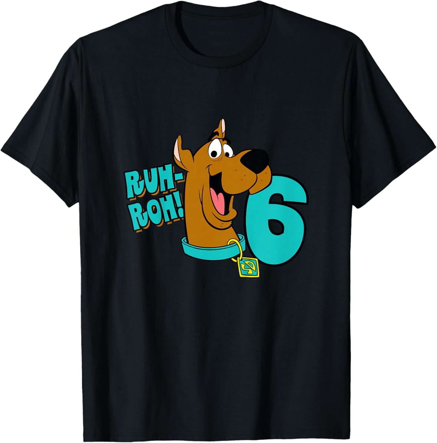 Kids Scooby-Doo 6th Birthday Ruh-Roh! I'm 6! T-Shirt - T-Shirt | Black