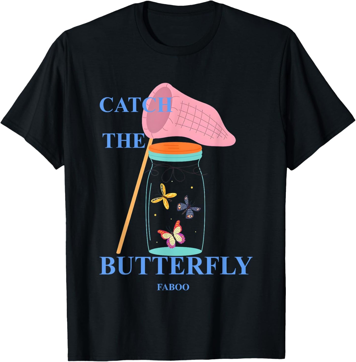 Faboo André Catch The Butterfly T-Shirt - T-Shirt | Black