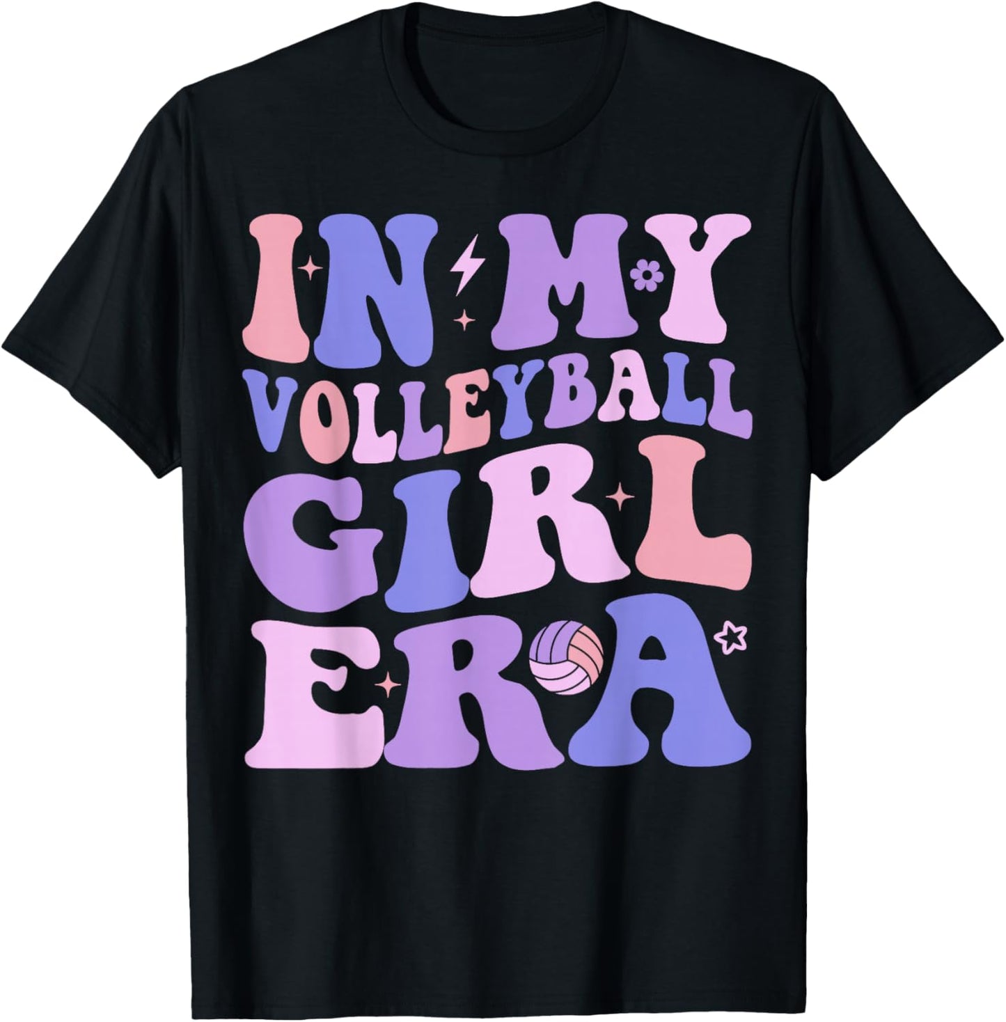 In My Volleyball Girl Era Cute Volleyball Lover Coach Sports T-Shirt - T-Shirt | Black