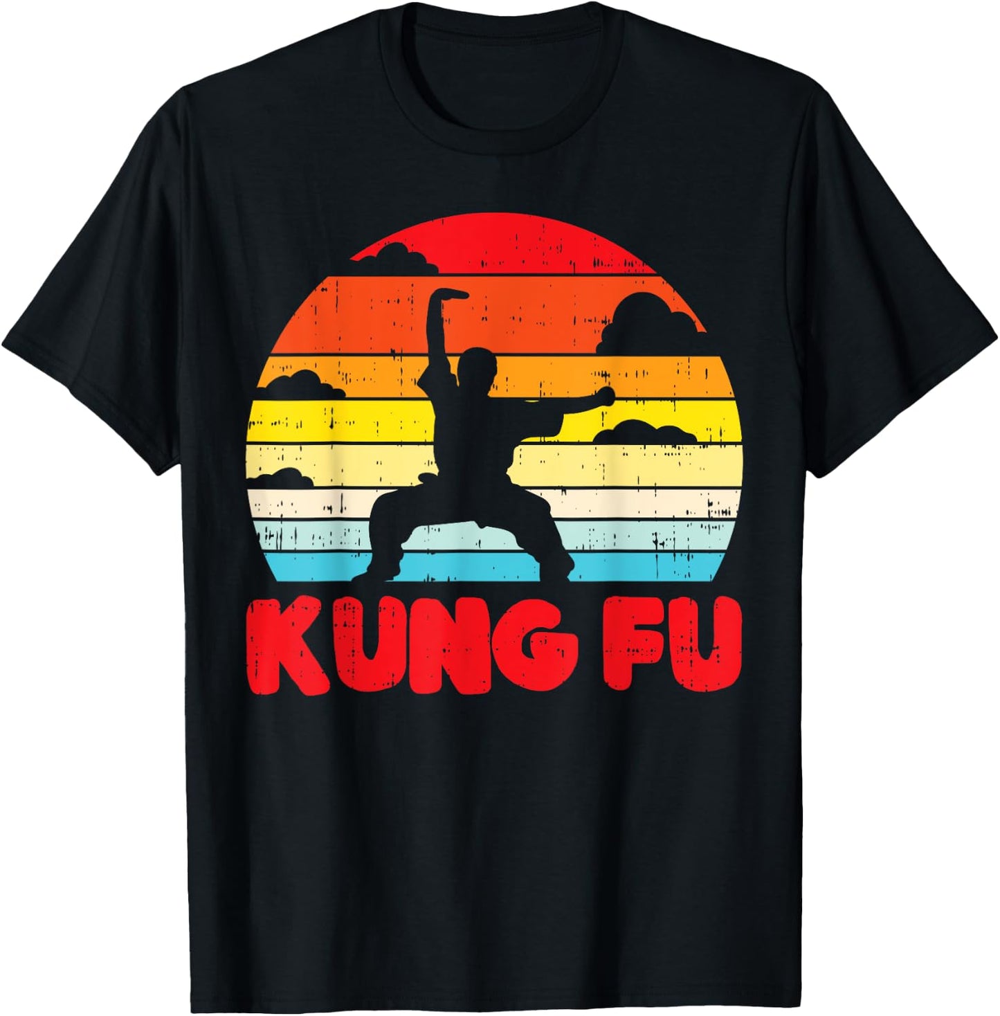 Kung Fu Horse Pose Retro Wushu Chinese Martial Arts Gift T-Shirt - T-Shirt | Black