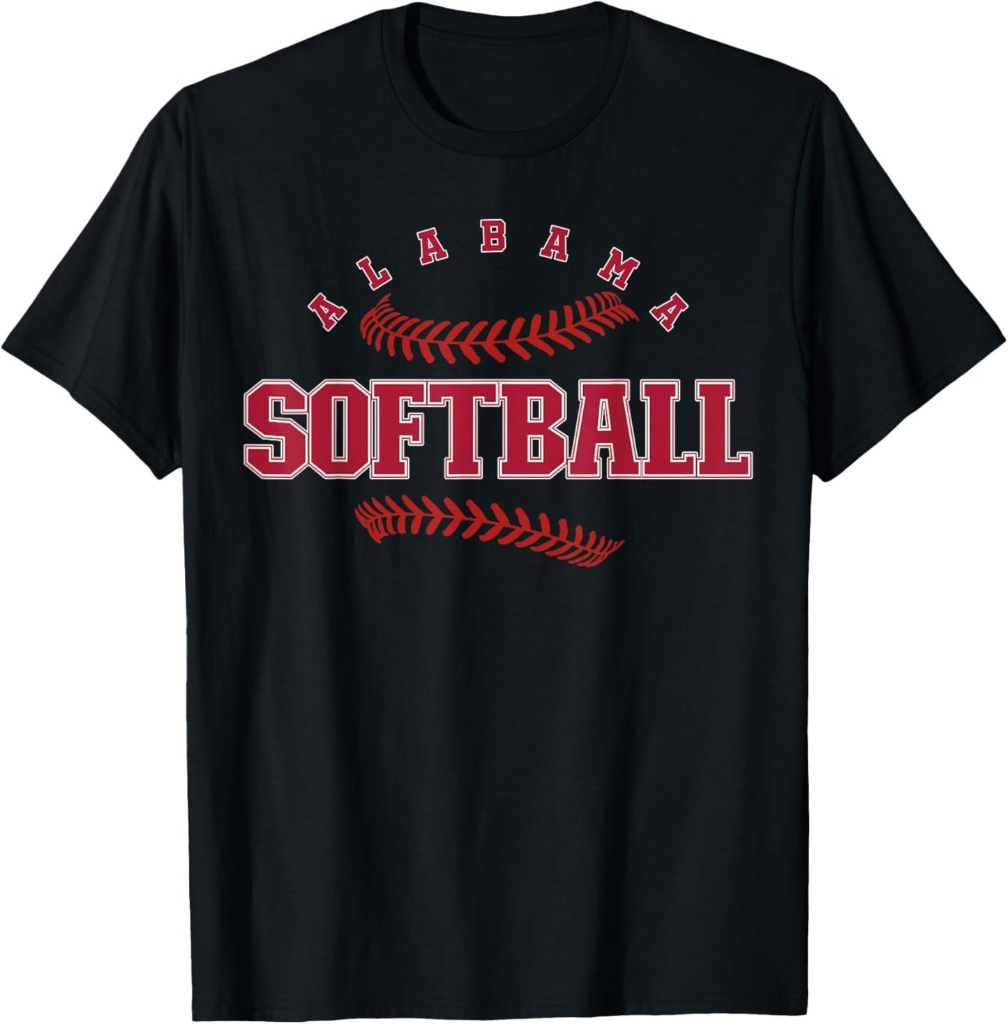 Alabama Softball Vintage Kids Team Retro Softball Fan T-Shirt - T-Shirt | Black