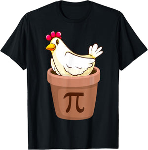 Happy Pi Day Shirt Gifts for Math Lovers Co. Pi Day - Chicken Pie Pot March 14th Chicken Lover 3.14 Pi T-Shirt - T-Shirt | Black