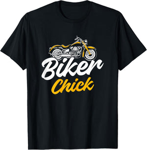 Biker Chick Motorcyclist Funny Girls Motorcycle Rider T-Shirt - T-Shirt | Black