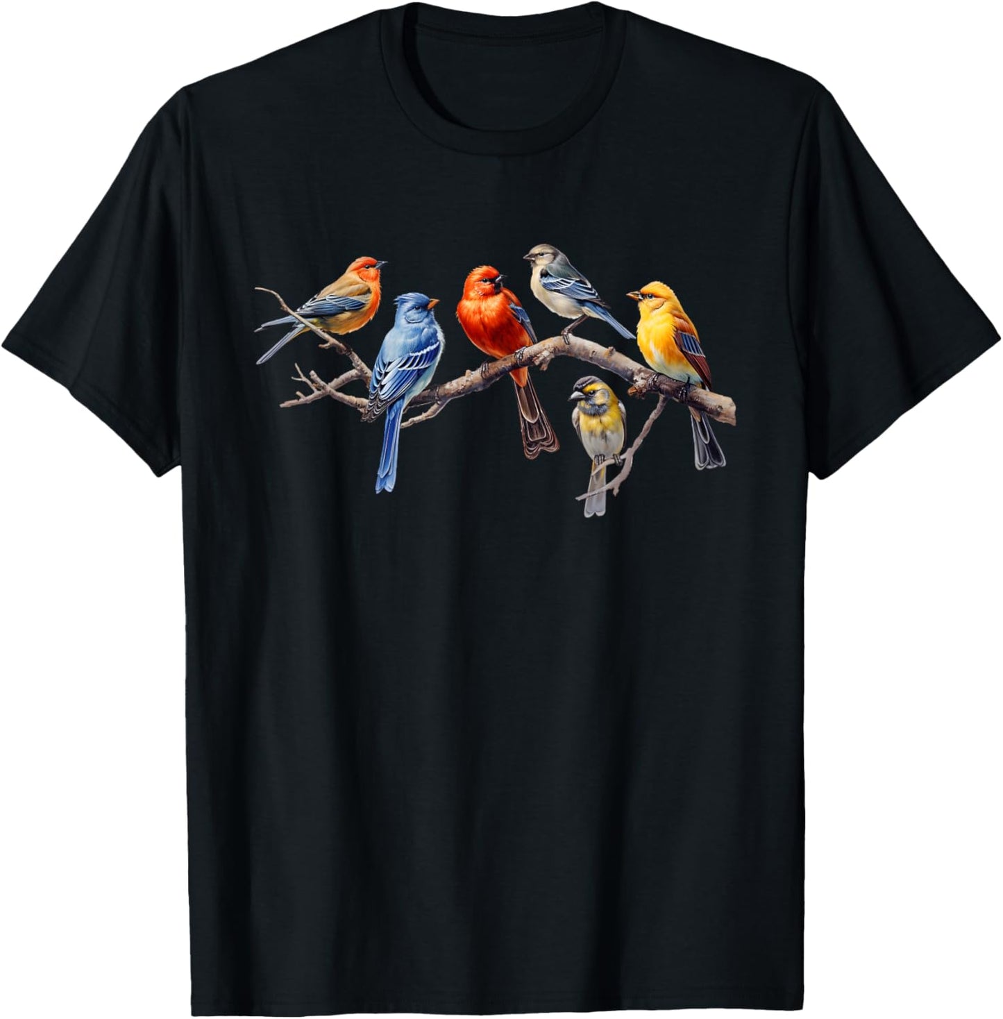 LetMeThinkAboutIt Designs Kids Black Bird Print Modern Classic T-Shirt - T-Shirt | Black