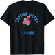 Captiva Island Beach Design / Flamingo Illustration T-Shirt - T-Shirt | Black