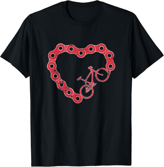 Mountain Bike Cyclist Valentines Day Gifts Bicycle T-Shirt - T-Shirt | Black