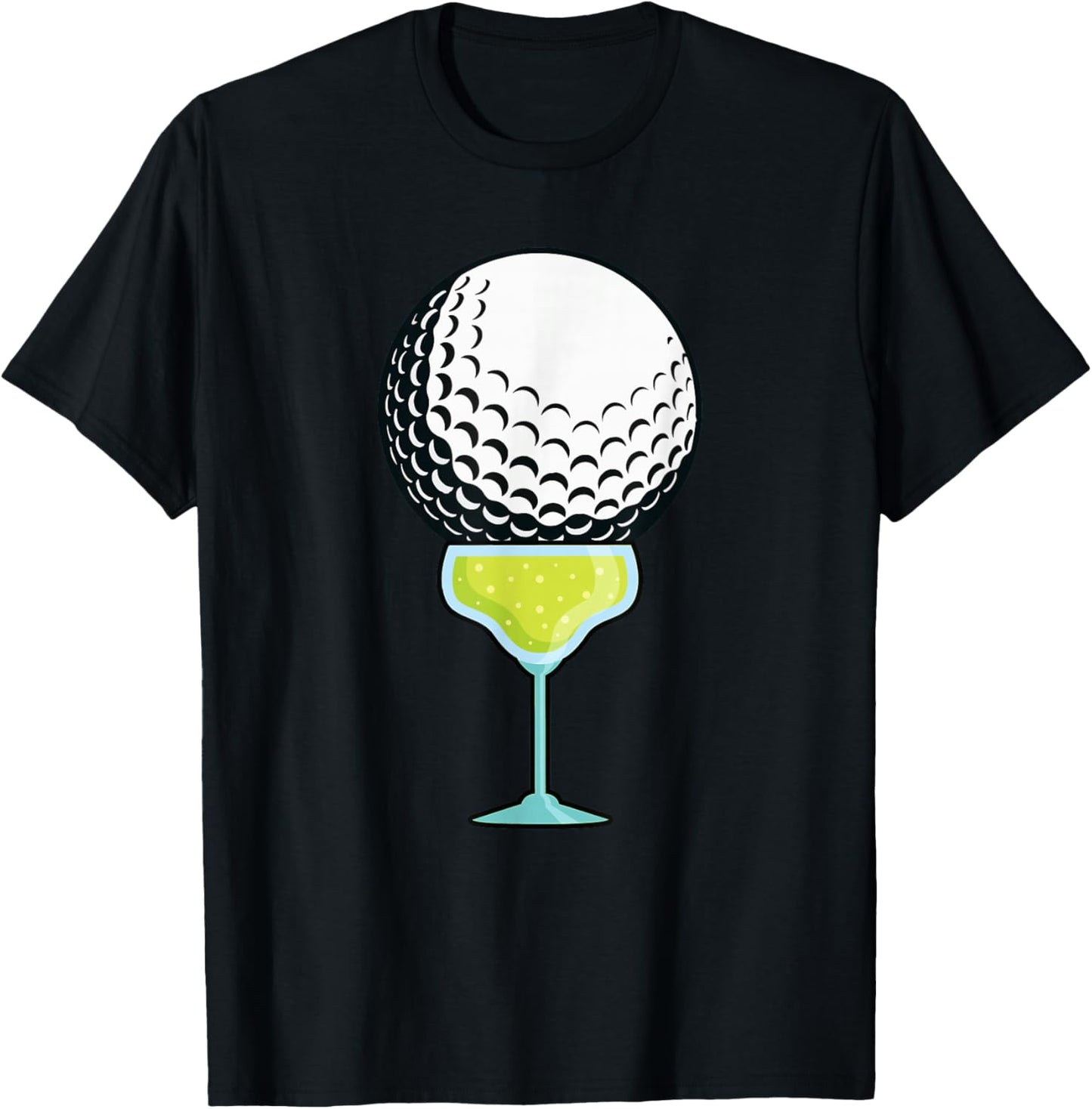 Funny Golf Ball on a Margarita Cocktail Golfer Golf Fan T-Shirt - T-Shirt | Black