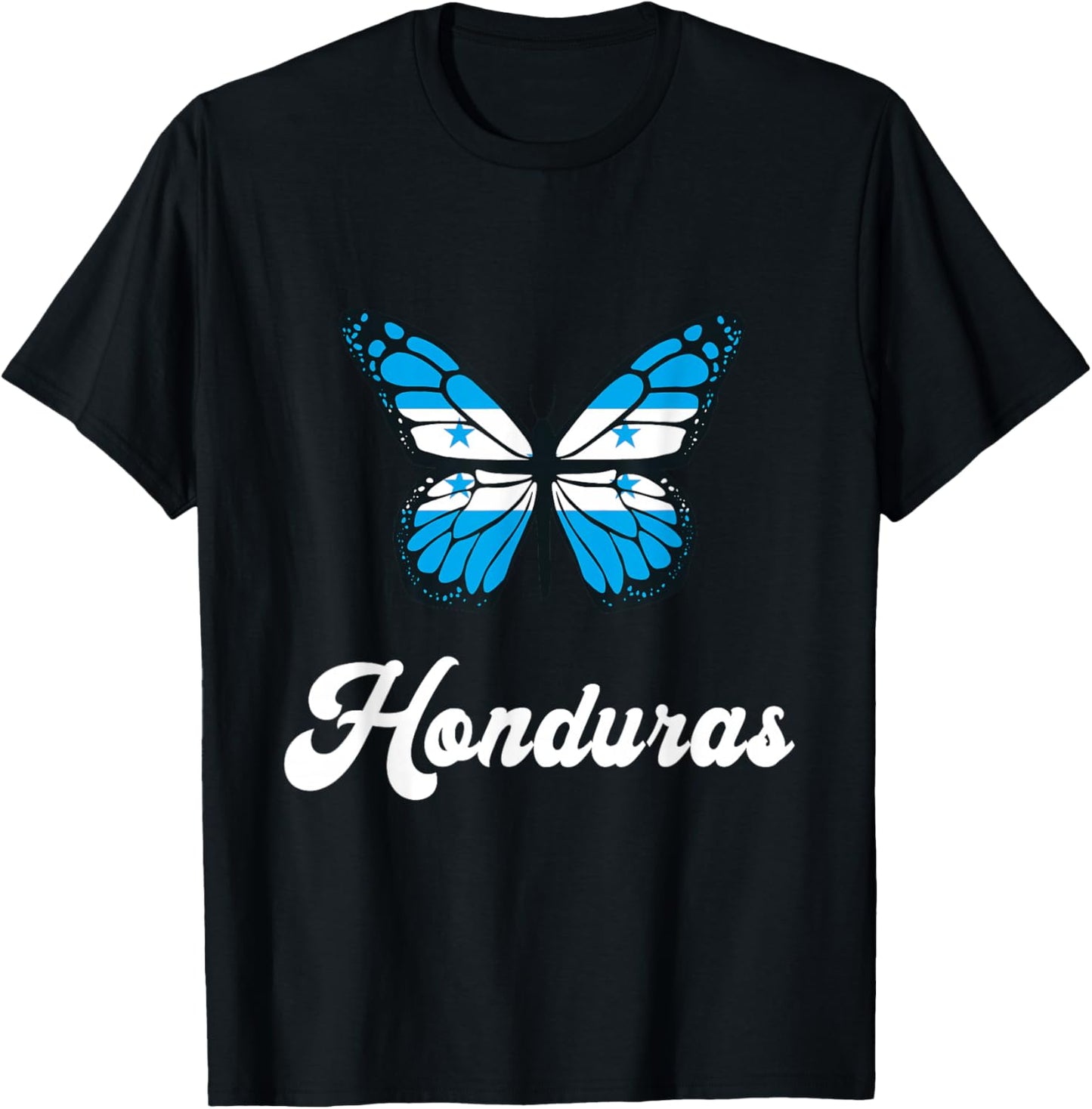 Honduras Flag Proud Butterfly Central America Honduran Roots T-Shirt - T-Shirt | Black