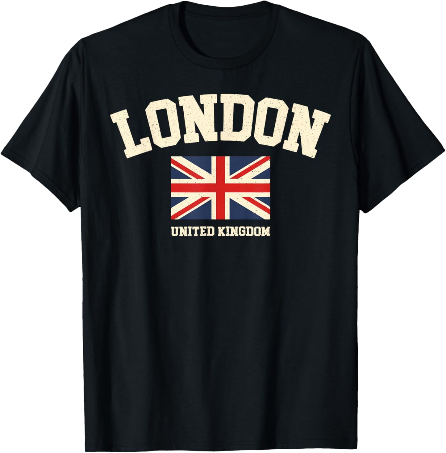 Vintage London England United Kingdom Souvenir Retro Graphic T-Shirt - T-Shirt | Black