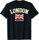 Vintage London England United Kingdom Souvenir Retro Graphic T-Shirt - T-Shirt | Black