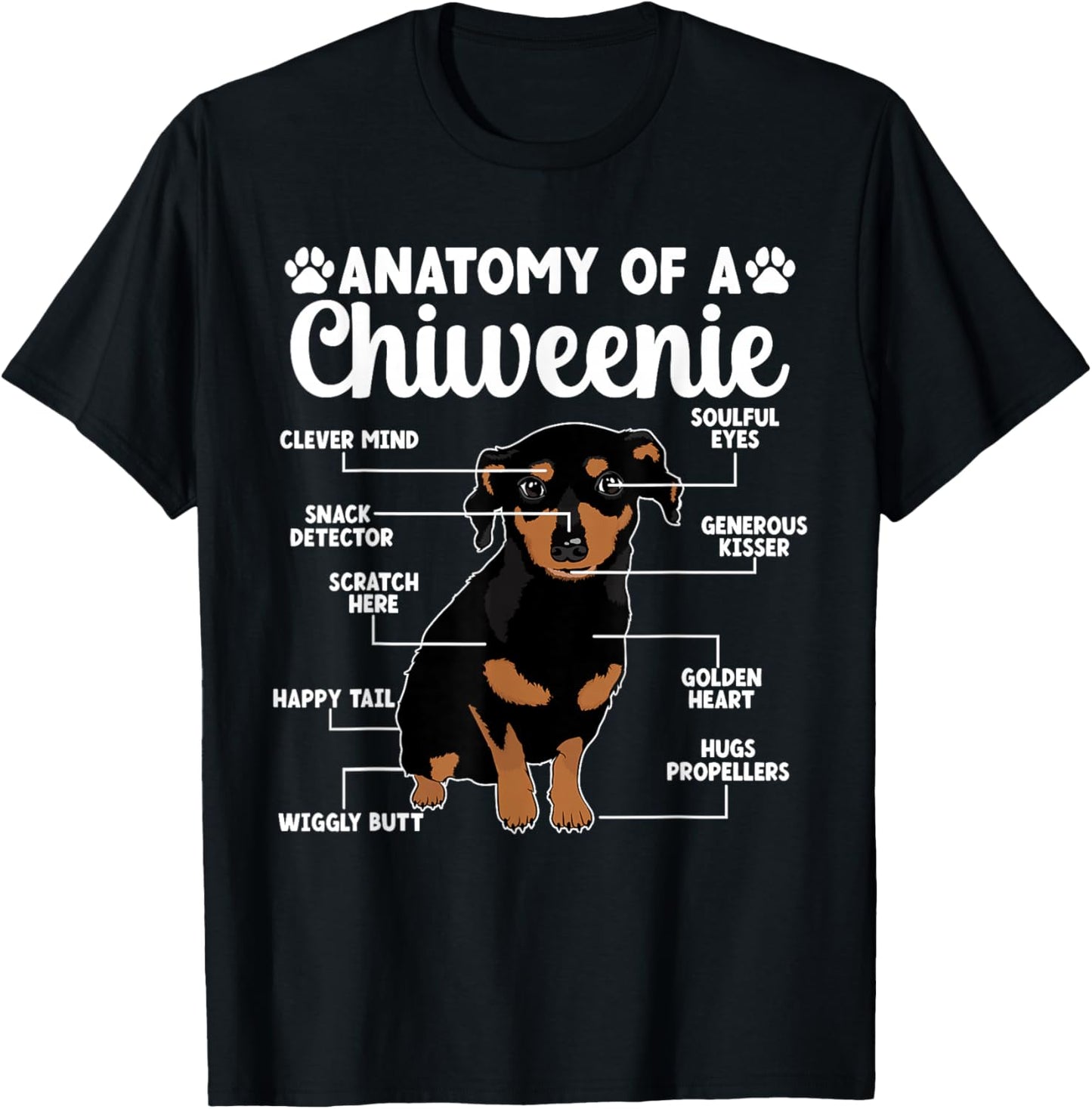 Anatomy Of A Chiweenie Owner Chiweenie Mom & Dad T-Shirt - T-Shirt | Black