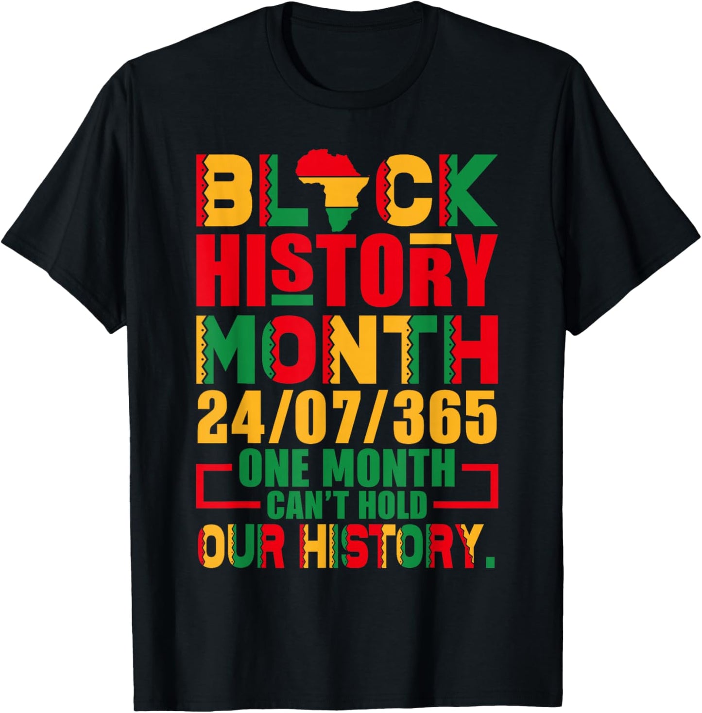 Vintage Proud Black Heritage Black History Month 24 7 T-Shirt - T-Shirt | Black