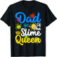 Dad And Mom Of The Slime Queen Birthday Party Family T-Shirt - T-Shirt | Black