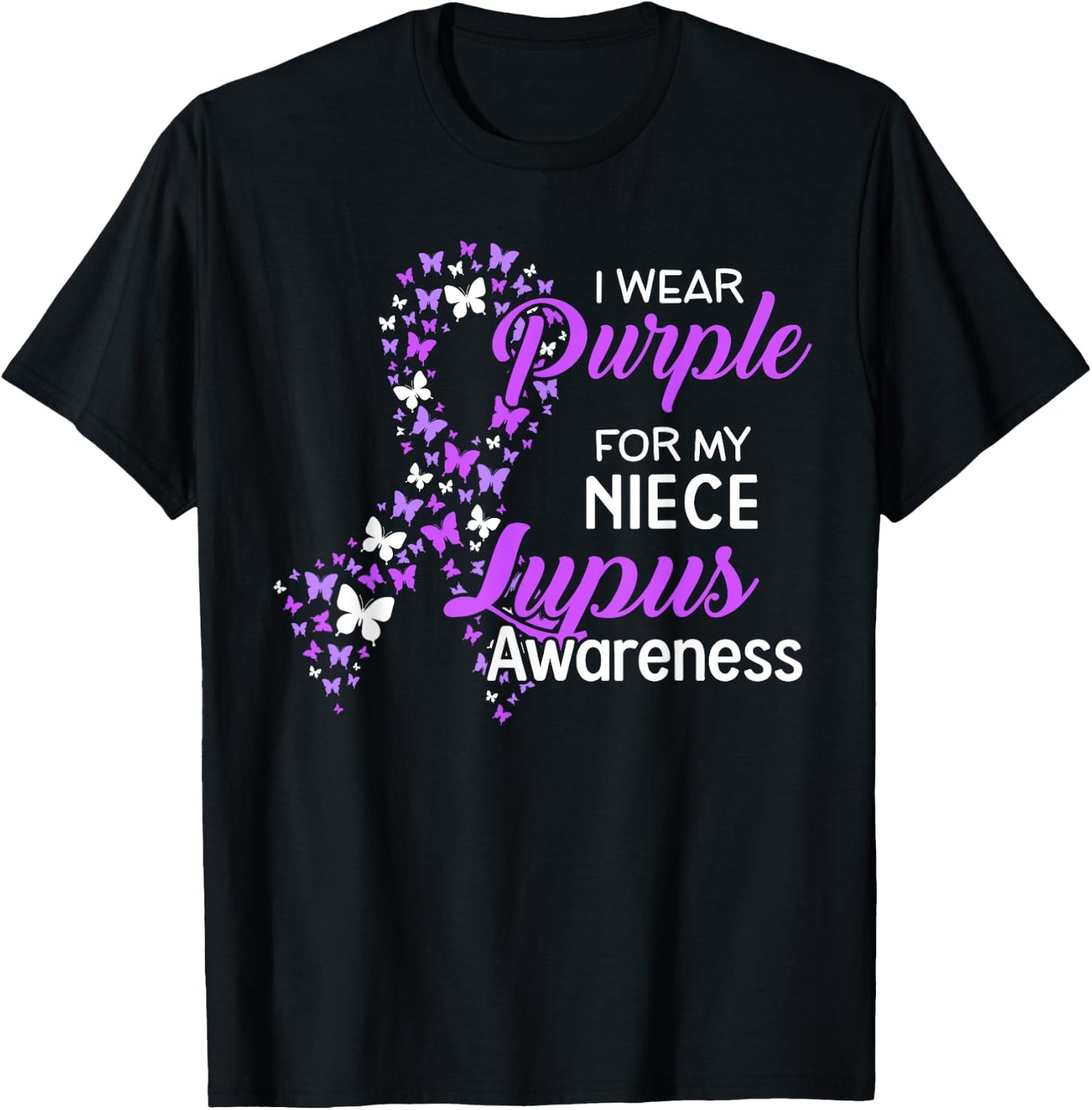 I Wear Purple For NIECE Lupus Awareness gifts T-Shirt - T-Shirt | Black