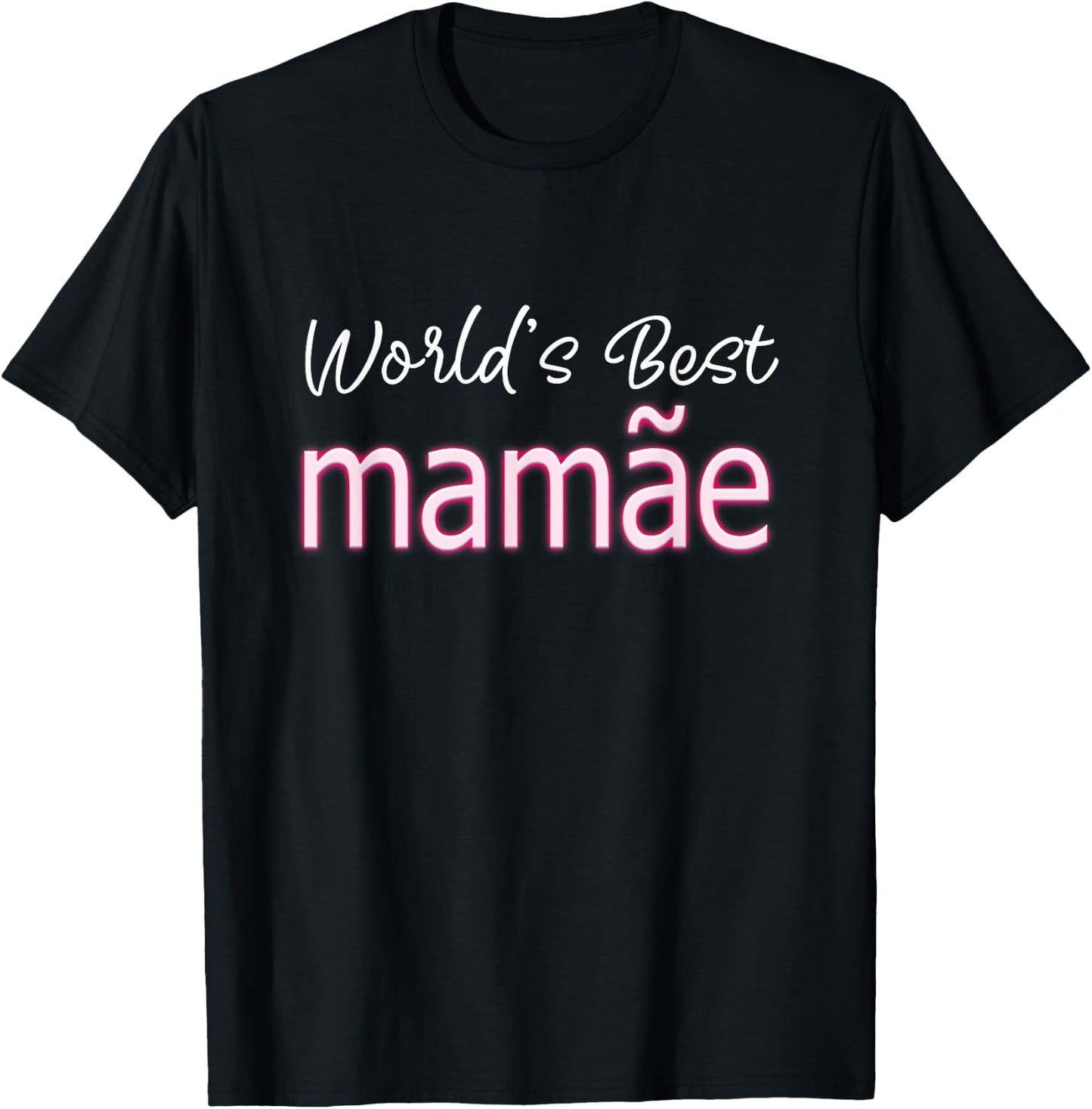 Portuguese Mothers Day Cute Brazilian Mom World's Best Mamãe T-Shirt - T-Shirt | Black