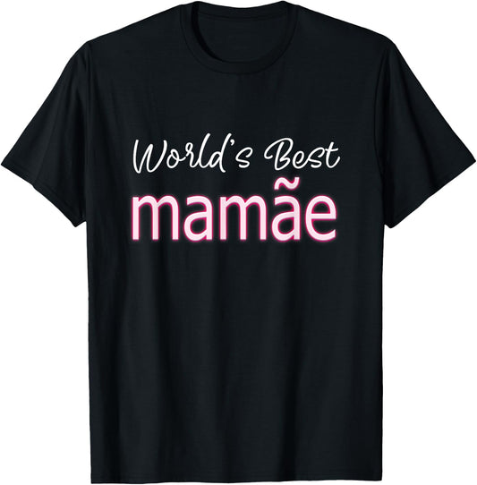 Portuguese Mothers Day Cute Brazilian Mom World's Best Mamãe T-Shirt - T-Shirt | Black