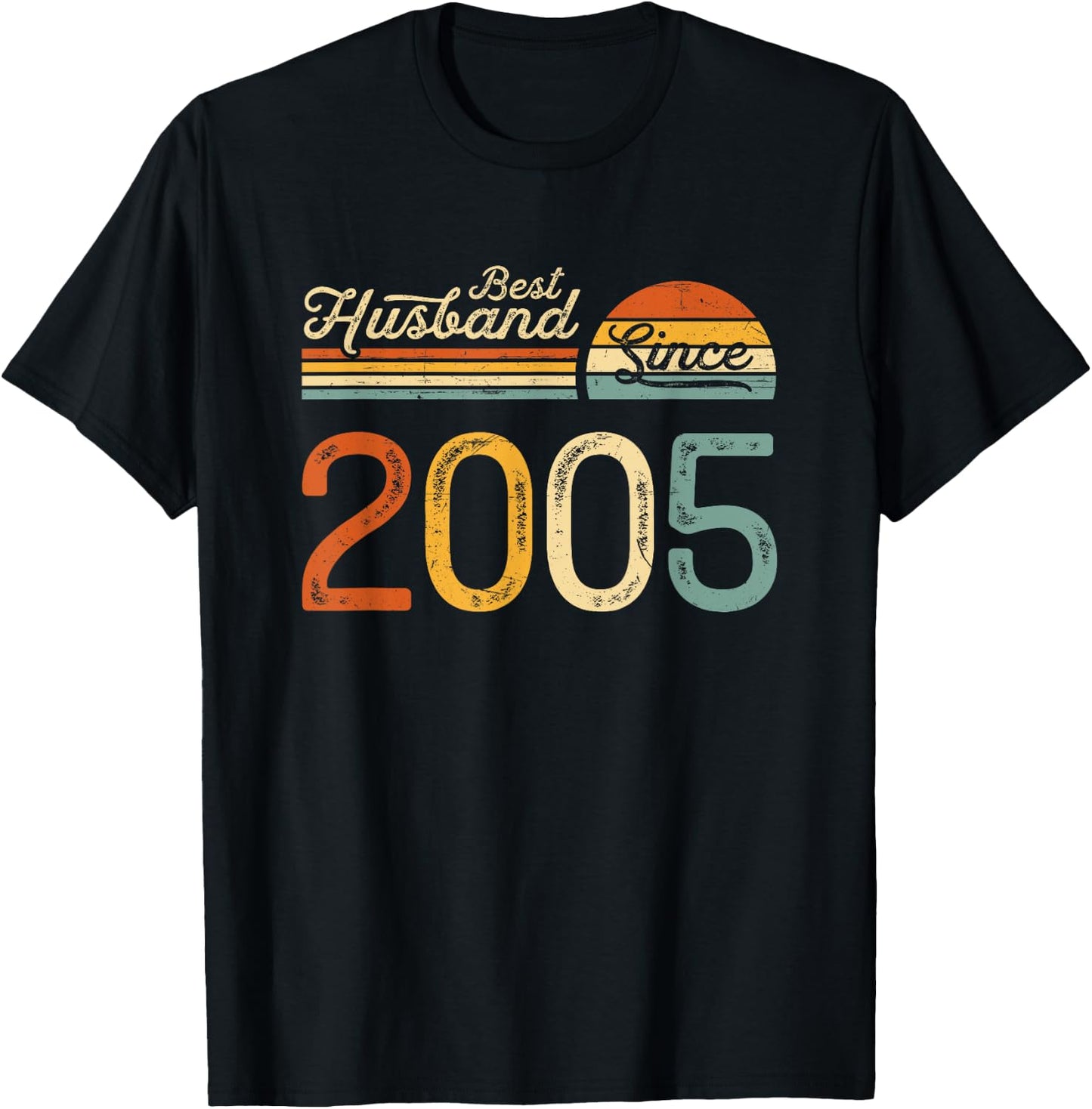 20th wedding anniversary 20 years - Best Husband Since 2005 T-Shirt - T-Shirt | Black