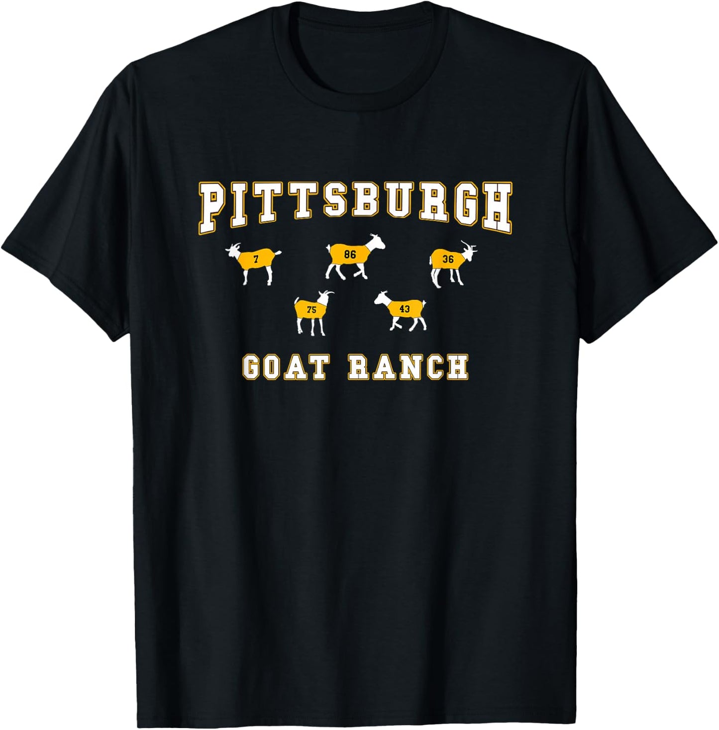 Pittsburgh G.O.A.T. Ranch Funny Football Goats T-Shirt - T-Shirt | Black
