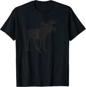 Moose Distressed Print - Vintage Moose T-Shirt - T-Shirt | Black