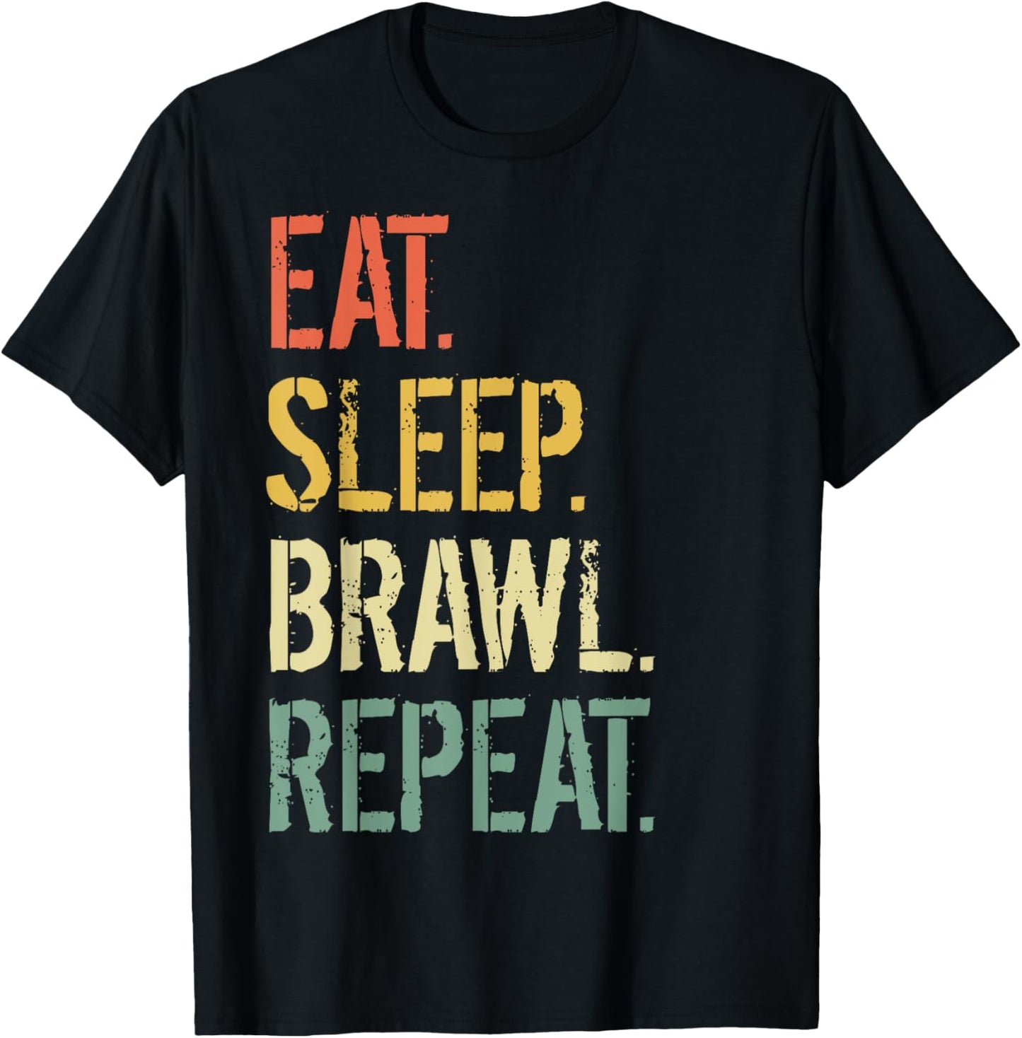 Eat Sleep Brawl Repeat Stars Funny Video Gamer Gaming T-Shirt - T-Shirt | Black