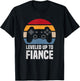 Leveled Up To Fiance Gifts Newly Engaged Couple T-Shirt - T-Shirt | Black