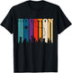 Houston Texas Map Skyline Gift Texas Home State Souvenir T-Shirt - T-Shirt | Black