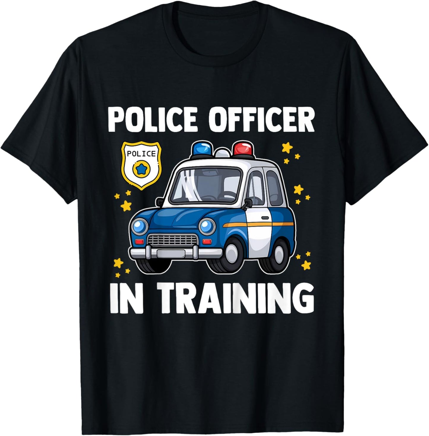Kids Police Officer In Training Policeman Cop Birthday Youth Boys T-Shirt - T-Shirt | Black