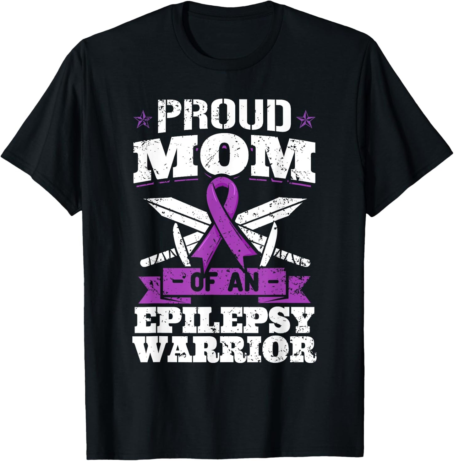 Epilepsy Warrior Mom Epileptic Seizure Disorder Advocate T-Shirt - T-Shirt | Black