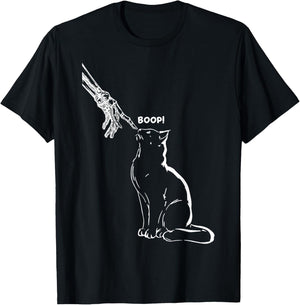 Black Cat Skeleton Hand Boop Halloween Pet Women Girls Kids T-Shirt - T-Shirt | Black