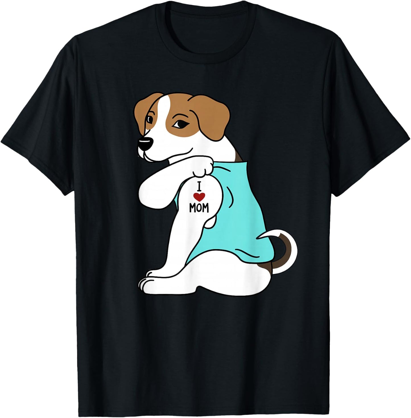 I Love Mom Tattoo Jack Russell Terrier Mother's Day Dog T-Shirt - T-Shirt | Black