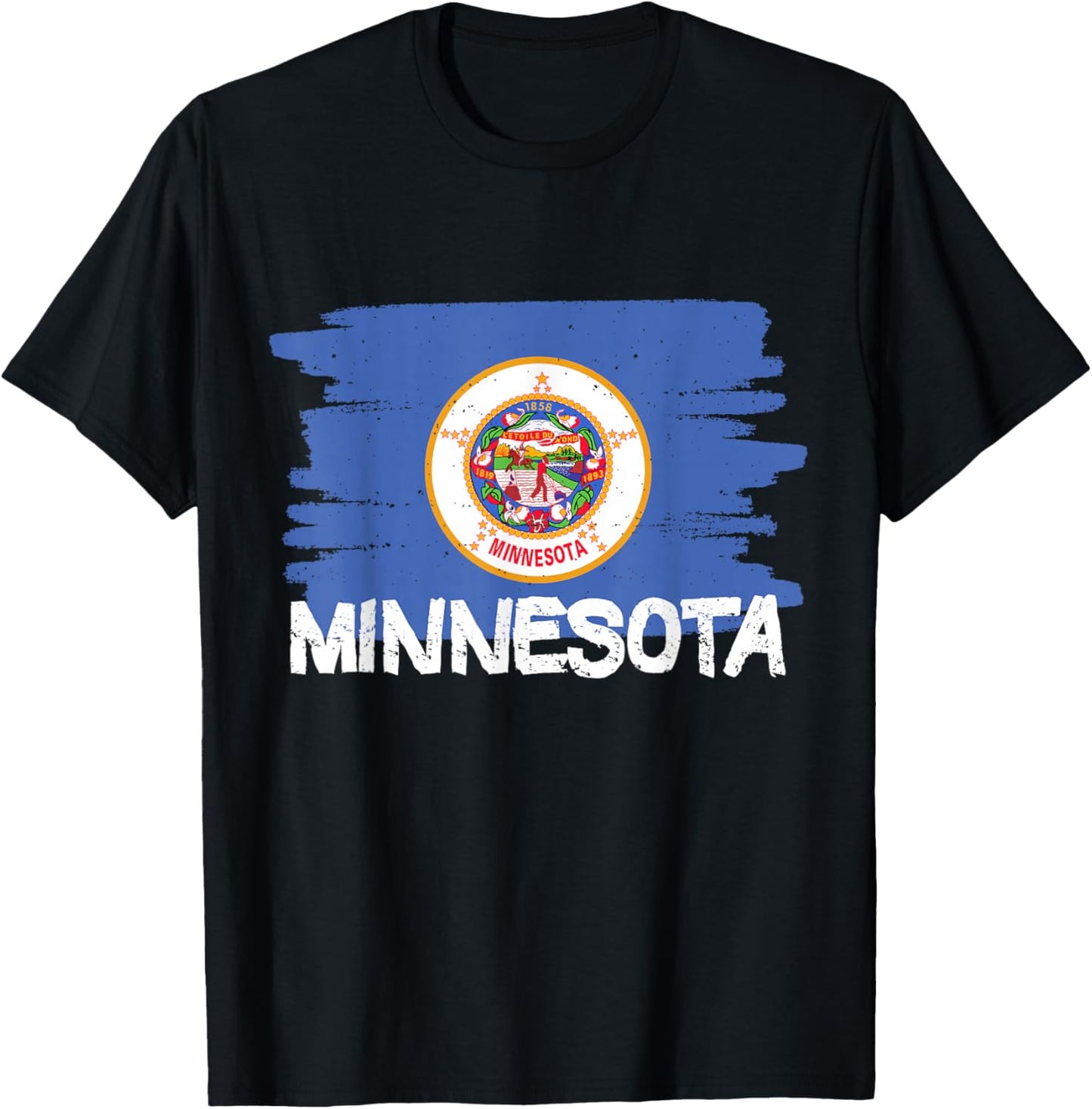 Cool Minnesota Flag T-Shirt - T-Shirt | Black