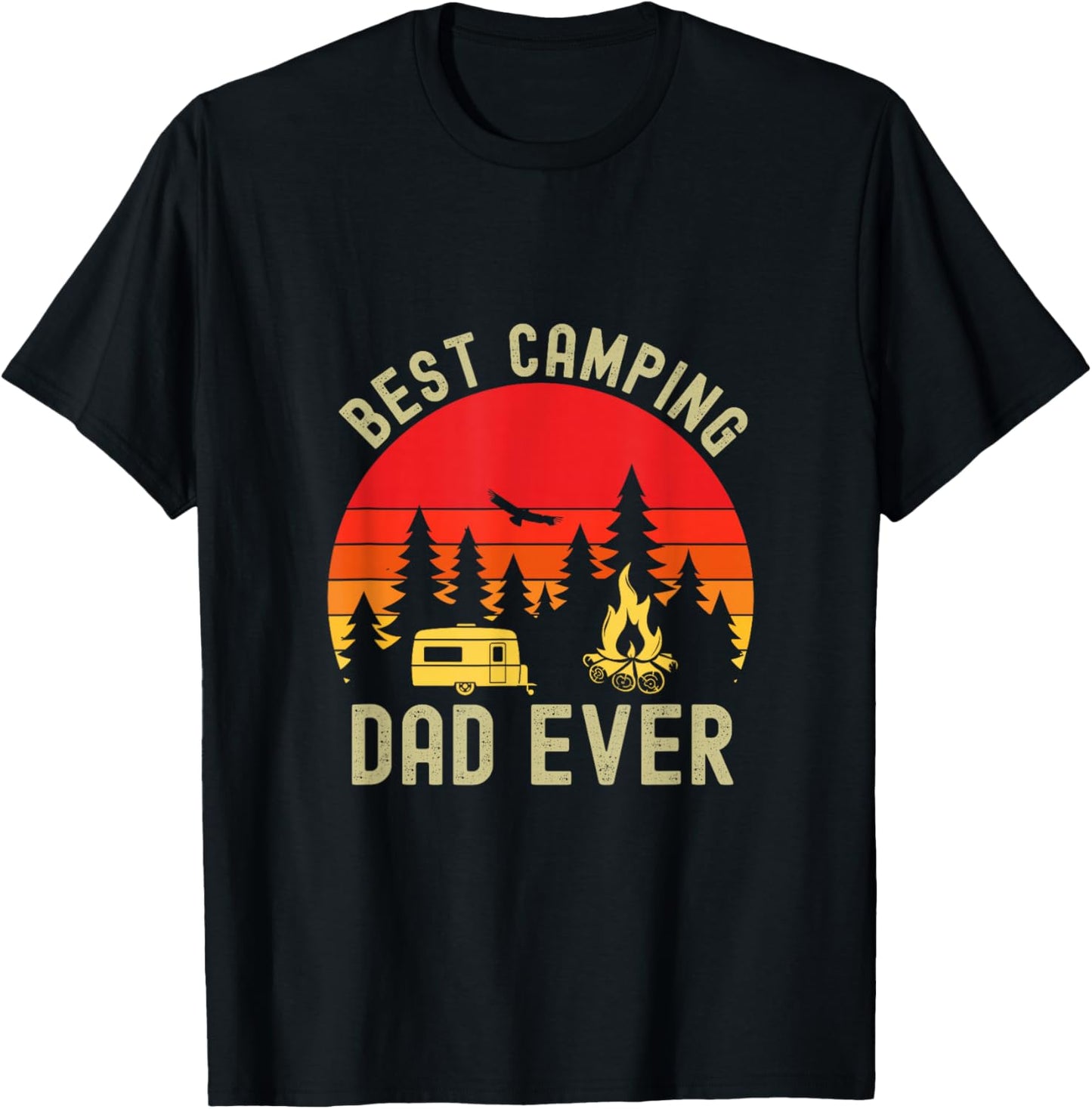 Best Camping Dad Ever Camping Father's Day T-Shirt - T-Shirt | Black