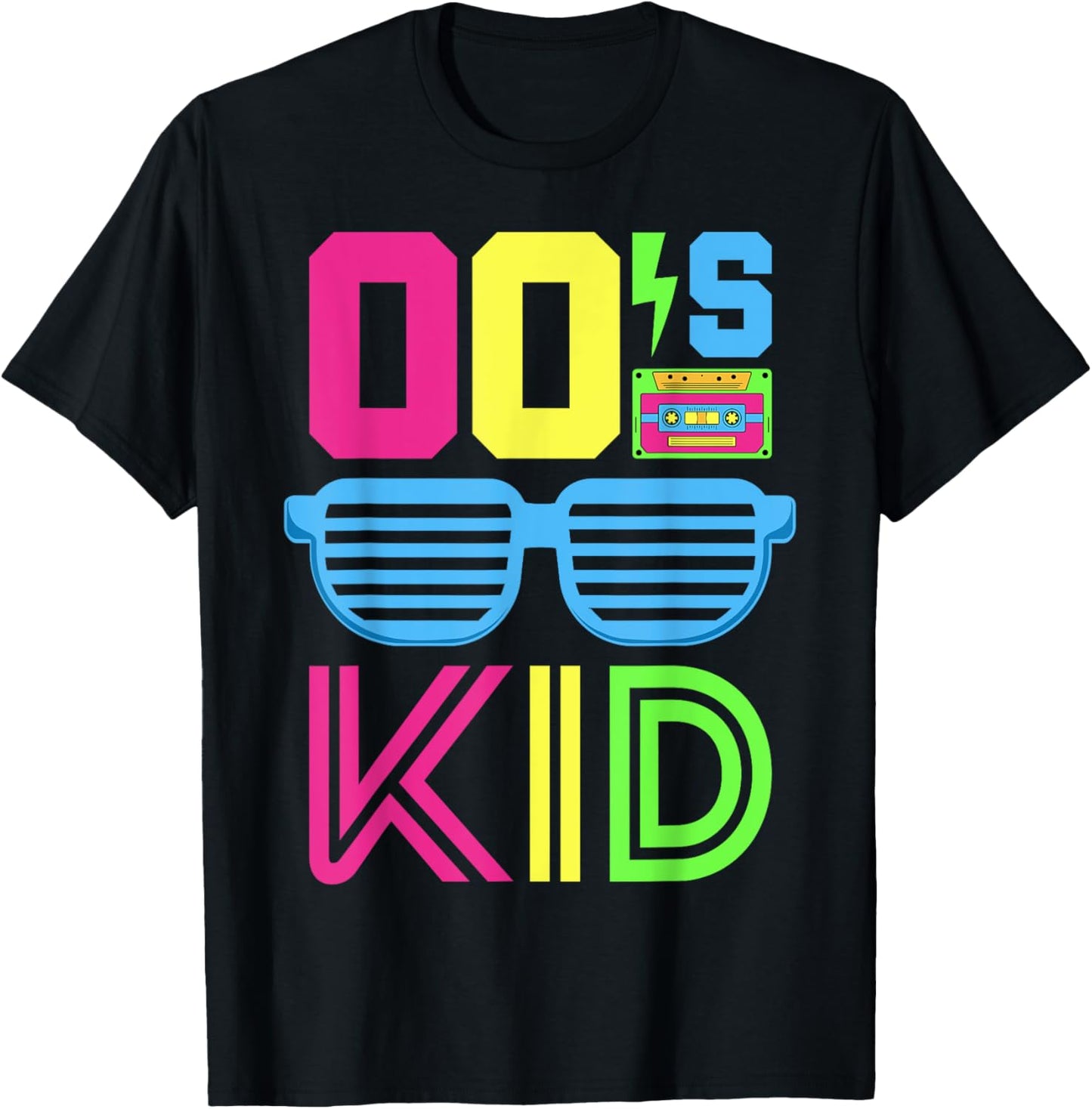 2000's Kid 00s Themed Party 2000s Costume Early 2000s Outfit T-Shirt - T-Shirt | Black