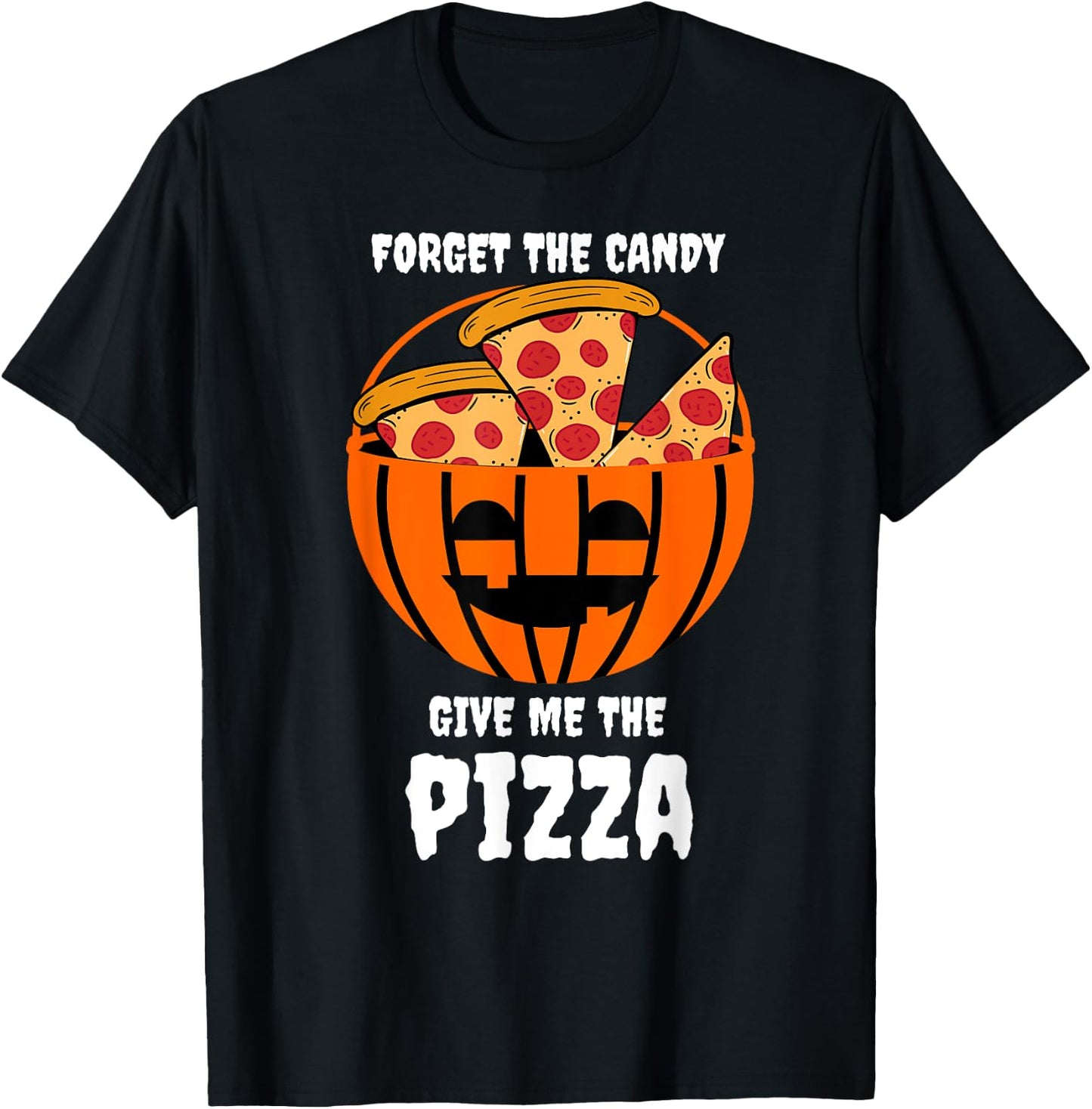Pizza Pumpkin Jackolantern Costume Easy Halloween Gifts T-Shirt - T-Shirt | Black