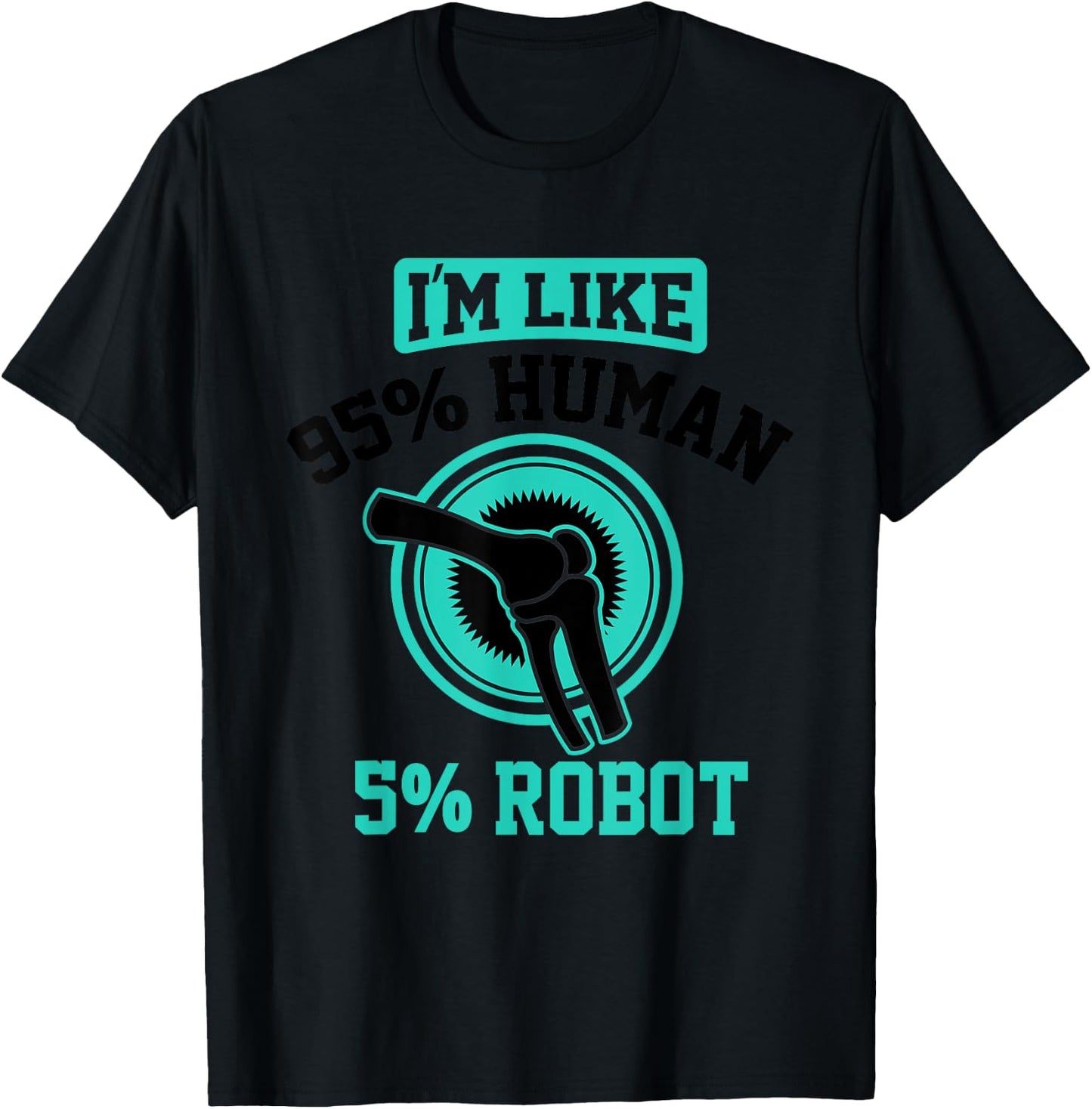 Funny Titanium Knee Replacement Bionic Surgery Get Well Gift T-Shirt - T-Shirt | Black