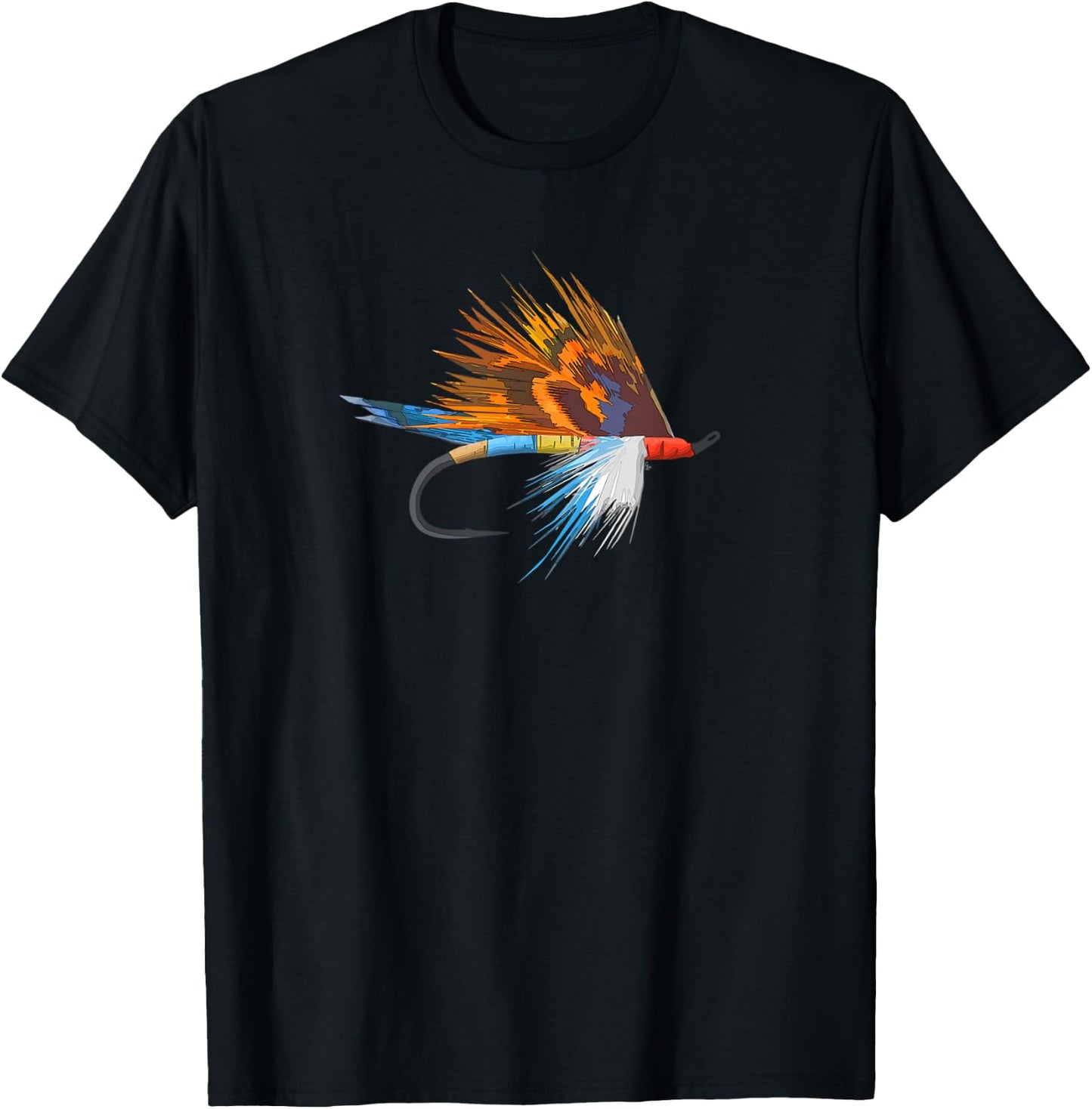 Fly Fishing Trout Fly Tie Art Fisherman Fly Fish Hook Art T-Shirt - T-Shirt | Black