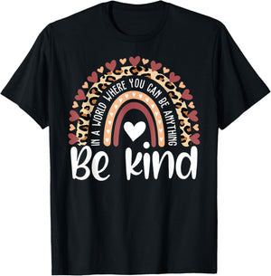 Unity Day Orange Anti Bullying Leopard Rainbow Kids Girls T-Shirt - T-Shirt | Black