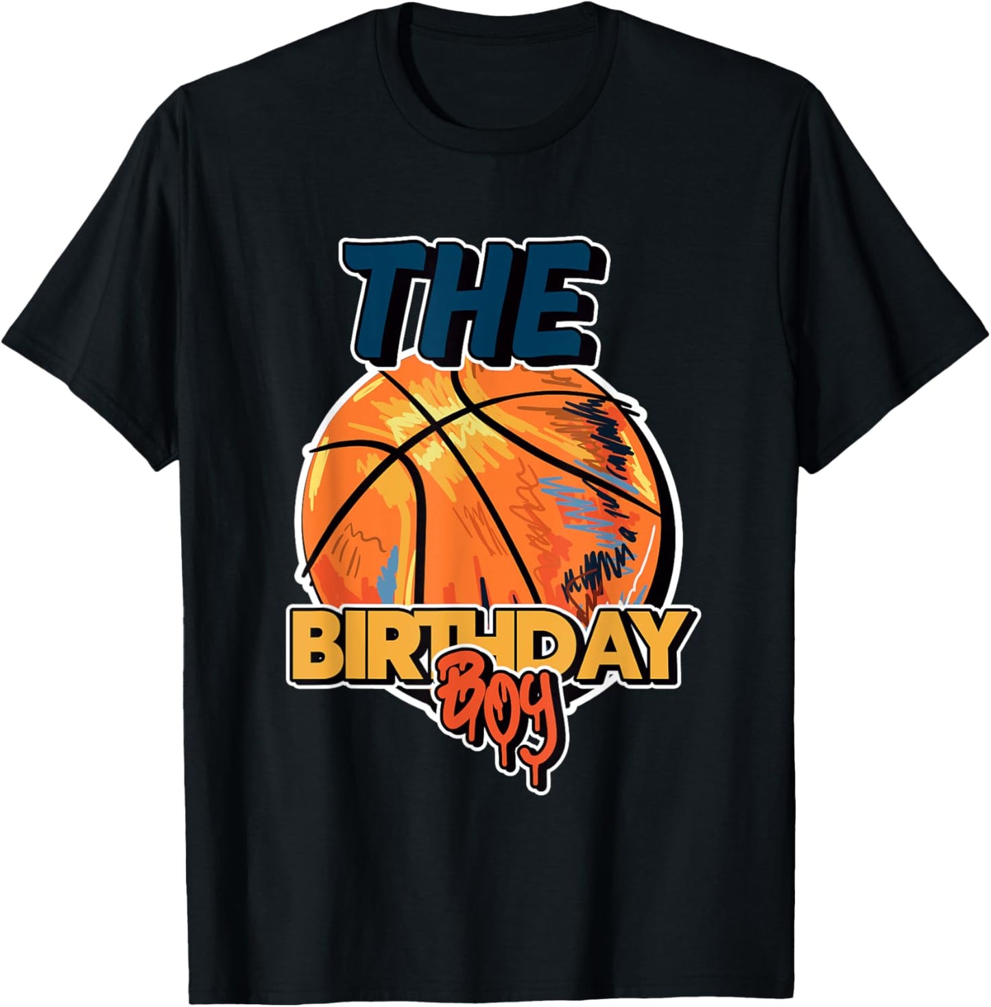The Birthday Boy Basketball Theme Matching T-Shirt - T-Shirt | Black