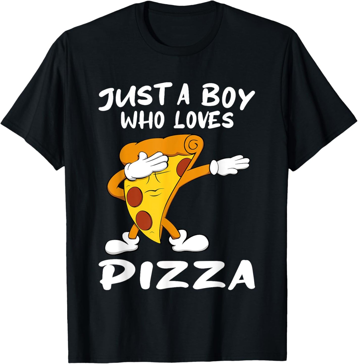 Just a Boy Who Loves Pizza T-Shirt - T-Shirt | Black