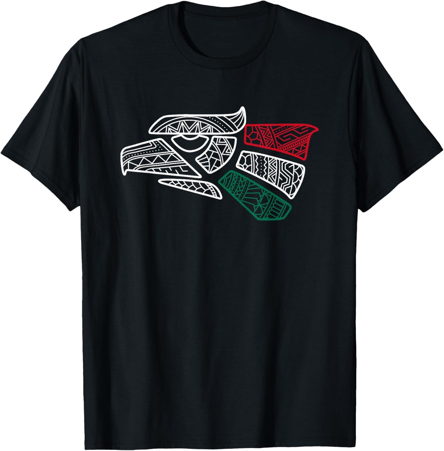 Mexico Flag - Mexican Eagle Aztec Style - Hecho En Mexico T-Shirt - T-Shirt | Black