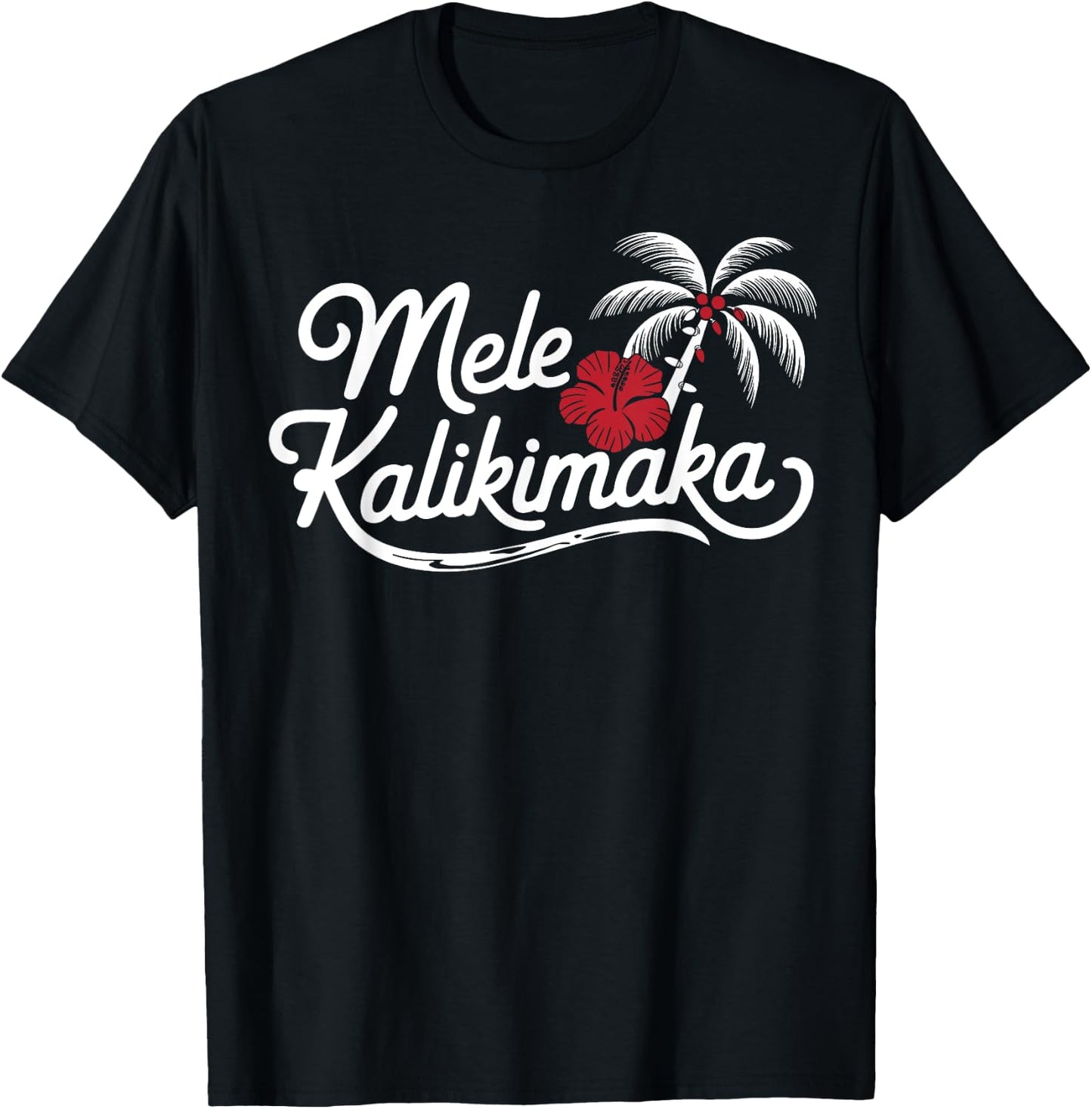 Mele Kalikimaka Tropical Christmas Hawaiian Xmas T-Shirt - T-Shirt | Black