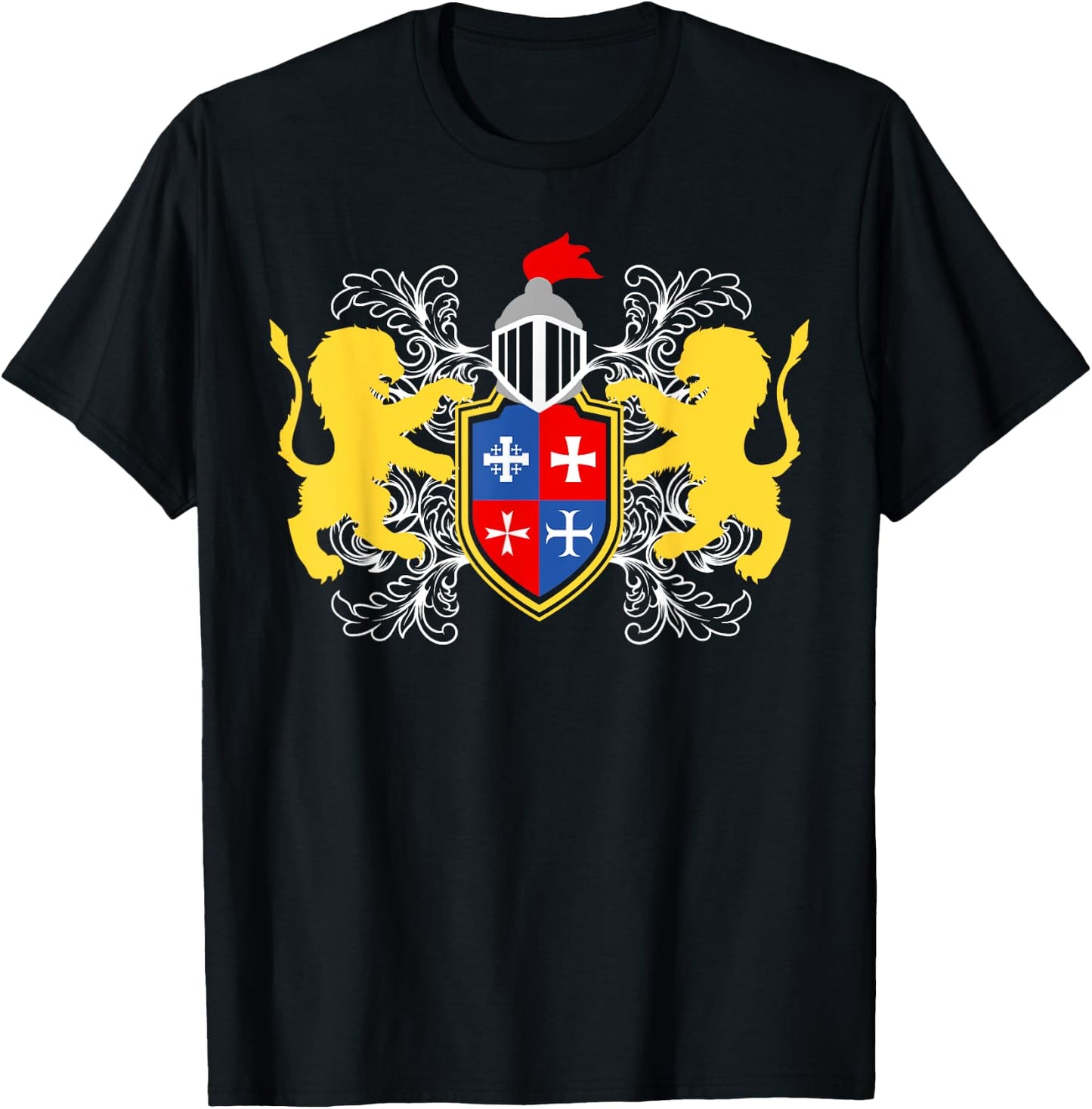 Knight Armour with Lions on Breast Armour Medieval Knight T-Shirt - T-Shirt | Black