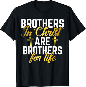 Brothers in Christ are Brothers for Life Brother T-Shirt - T-Shirt | Black