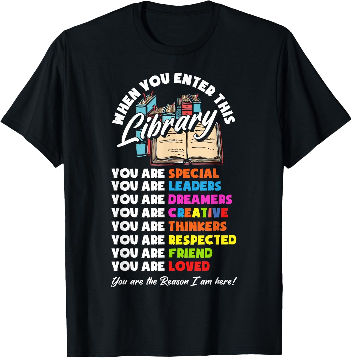 When You Enter This Library Funny Librarian Book Lover Gift T-Shirt - T-Shirt | Black
